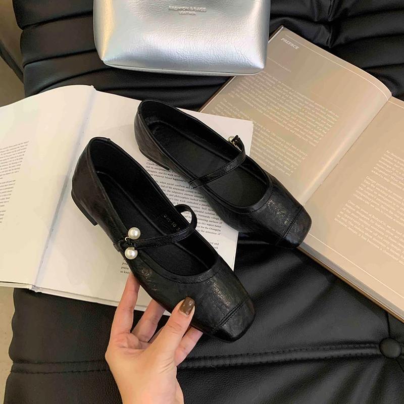 Винтажные квадратные женские туфли Мэри Джейн модные туфли на плоской подошве весна-осень с мягкой подошвой