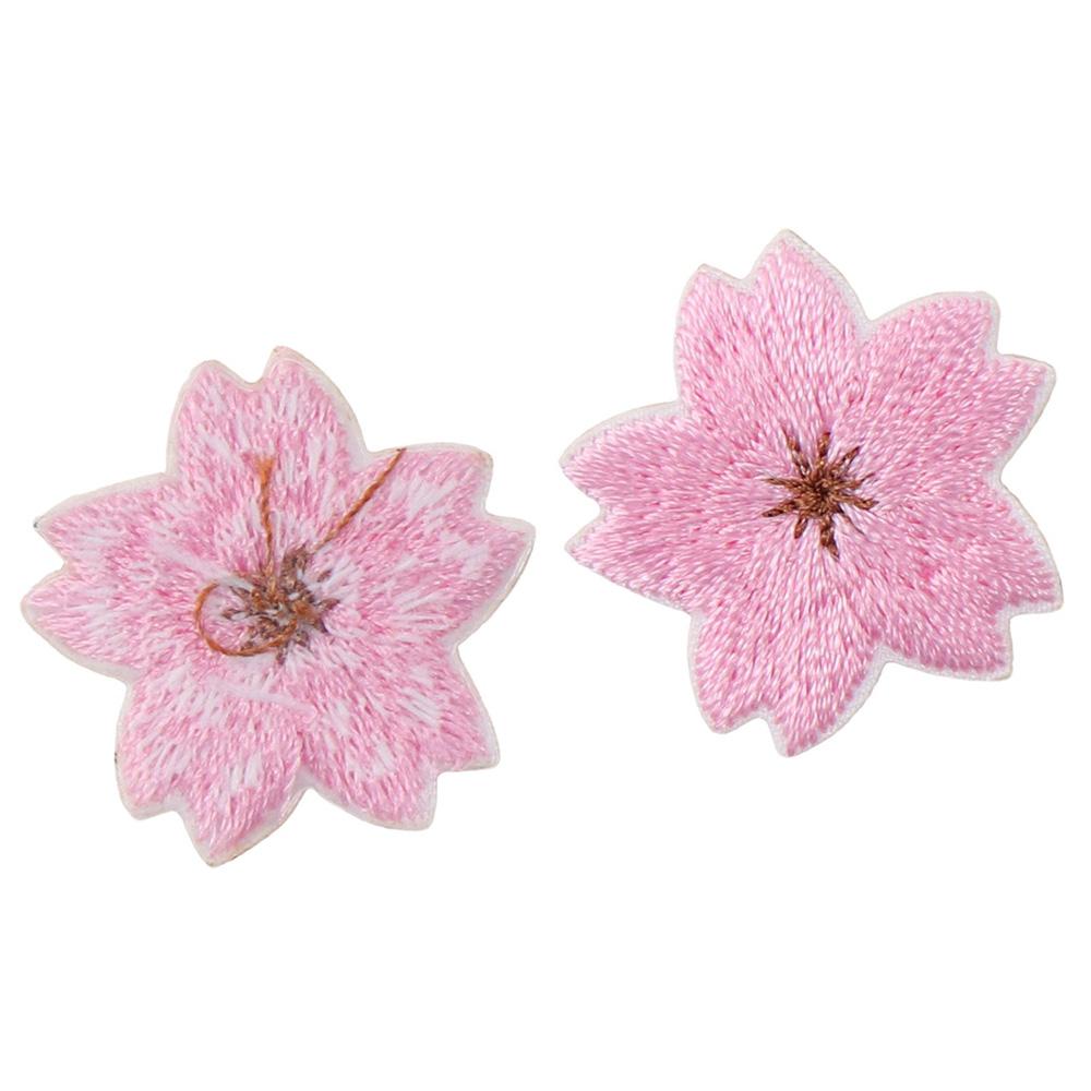 30pcs 2.5*2.3cm Colorful  Sakura Embroidered Patches  Hats