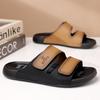 Модные мужские уличные нескользящие сандалии из коровьей кожи с тиснением под крокодила, дышащие, новые, модные мужские шлепанцы на толстой подошве, удобные, повседневные
