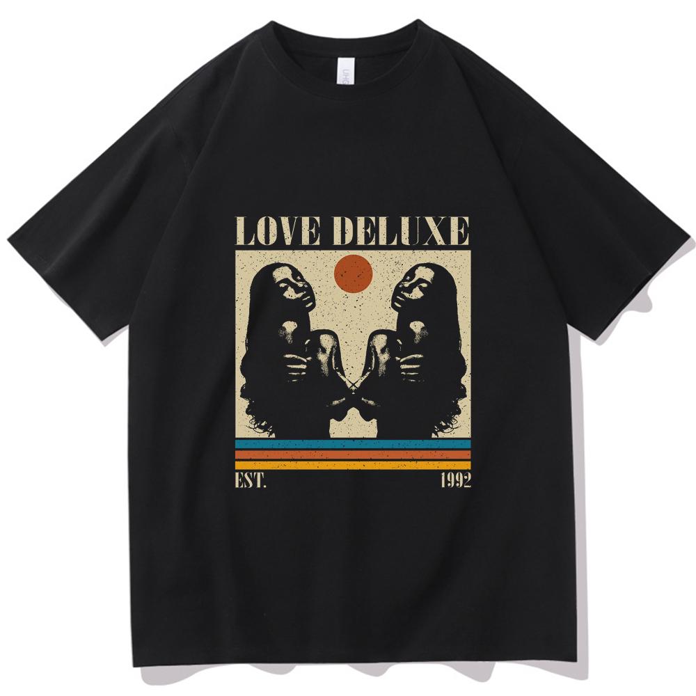 Футболка Sade Love Deluxe Женская с круглым вырезом Повседневная с принтом Летняя Подарок для фанатов музыки Футболка Оверсайз Мужская Обычная