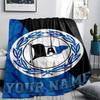 1 шт. Индивидуальное имя DSC Arminia Bielefeld Узорное фланелевое одеяло Подходит для всех сезонов для домашнего декора Тепло и комфорт Подарки Праздничный подарок_xia