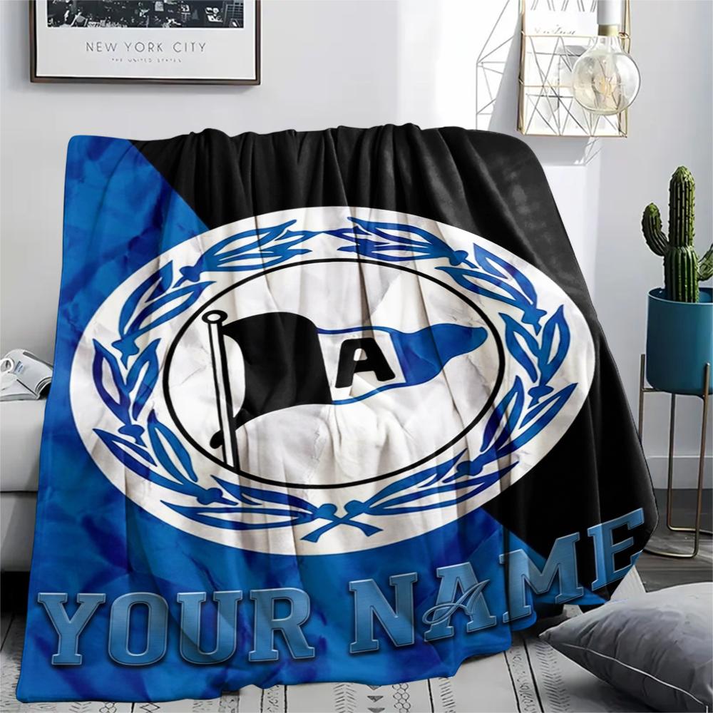 1 шт. Индивидуальное имя DSC Arminia Bielefeld Узорное фланелевое одеяло Подходит для всех сезонов для домашнего декора Тепло и комфорт Подарки Праздничный подарок_xia