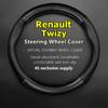 For Renault Twizy Steering Wheel Cover Genuine Leather Carbon Fiber No Smell