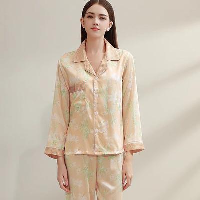 Пижамы женские с цветочным принтом Осень/Зима Новая Эстетика Романтическая Пижама Мода Домашние Гостиные