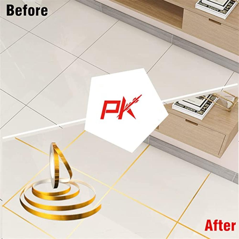 New 50M Gold Black Self-Adhesive Tile Stickers Tape Floor Waterproof Wall Gap Sealing Strip Tile Beauty Seam Sticker Home Decor