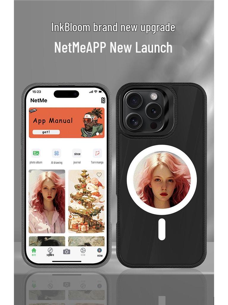 Кожаный чехол E-Ink для iPhone 16 Pro Max с подставкой, умной проекцией, четыре цвета