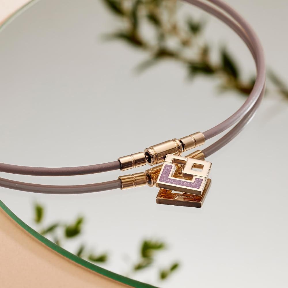 Colantotte TAO Necklace Slim AURA mini Champagne Gold x Lavender Glitter M 43cm