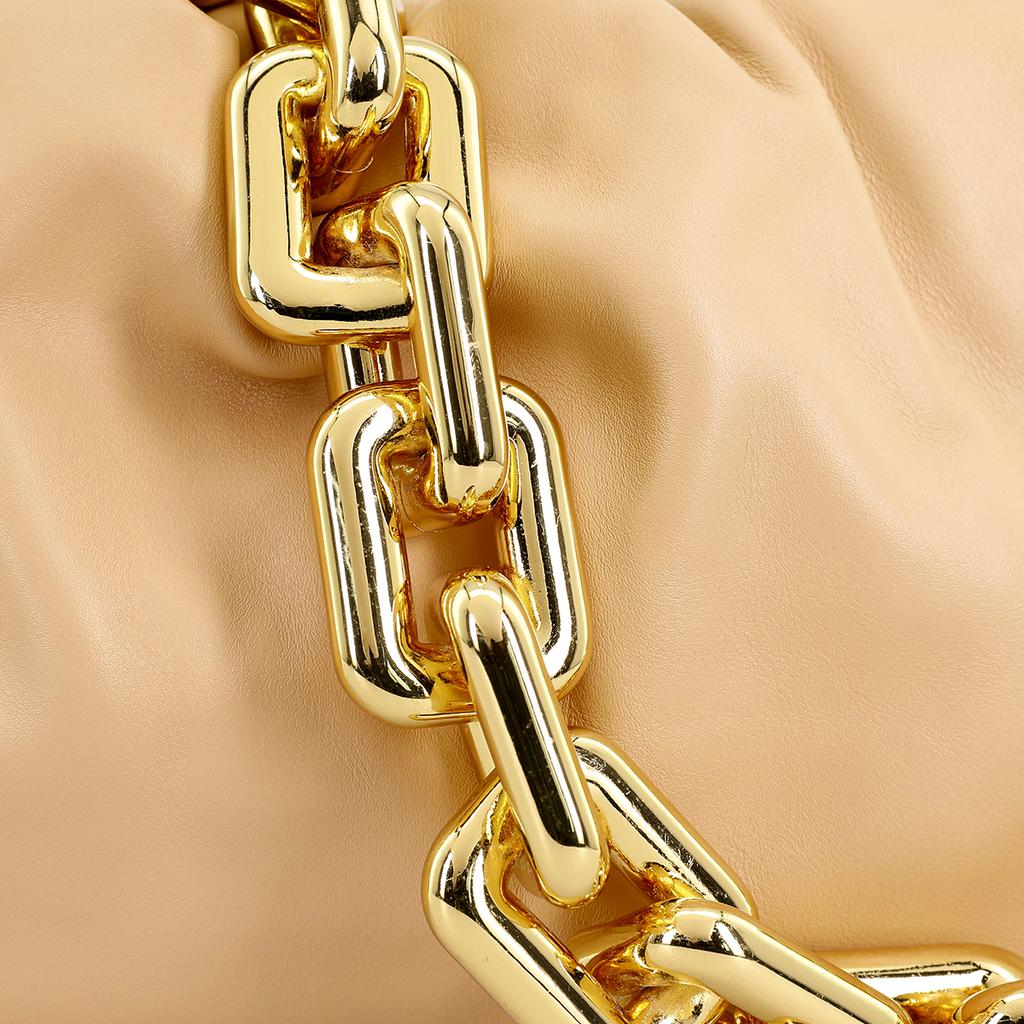 Bottega Veneta The Chain Pouch Almond/Gold Women Pouches Tan 620230-VCP40-2700
