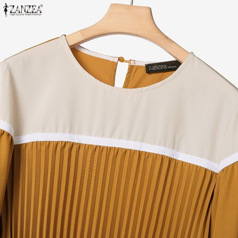 ZANZEA Женские блузки с длинным рукавом и юбки, повседневные комплекты из двух частей