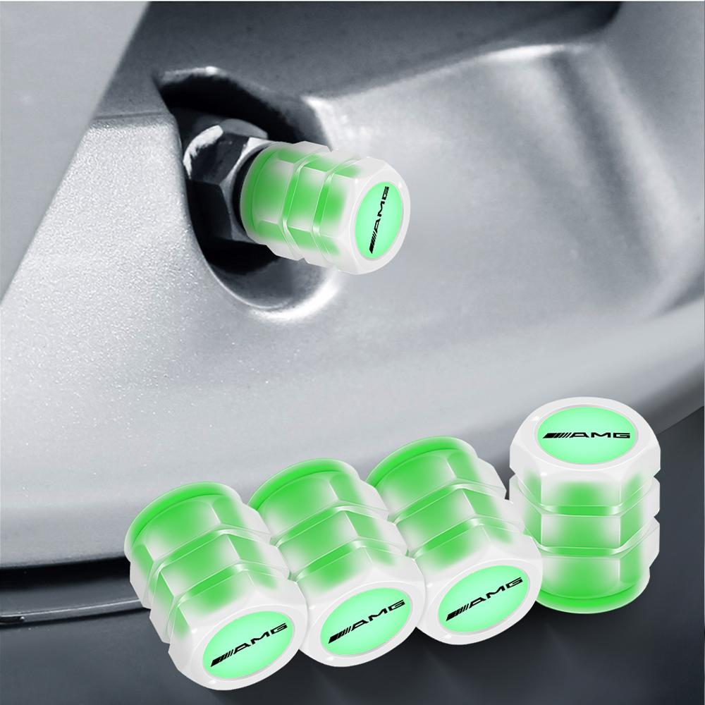 Car Wheel Tire Valves Caps Luminous Valve Dust Covers Accessories For Mercedes Benz AMG W203 W206 W220 W205 W211 W212 W201 W210 BJ1