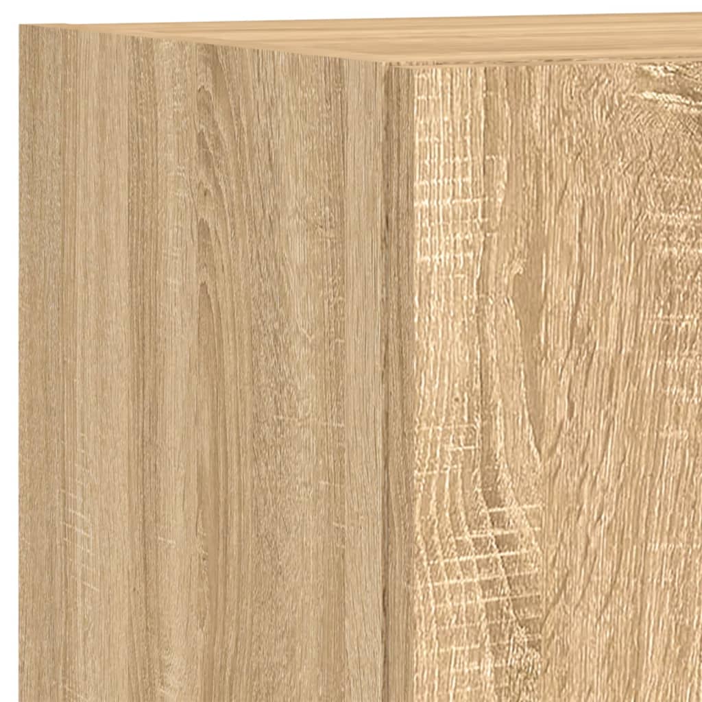 4 Piece TV Wall Unit with LED Lights Sonoma Oak