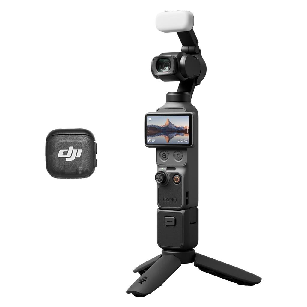 DJI Osmo Pocket 4 Creator Combo Карманный стабилизатор Vlog-камера с CMOS-сенсором 2-кратное оптическое приближение 107 ГБ Встроенный микрофон 3 вспомогательных и Мини-штатив Osmo 1-дюймовый и