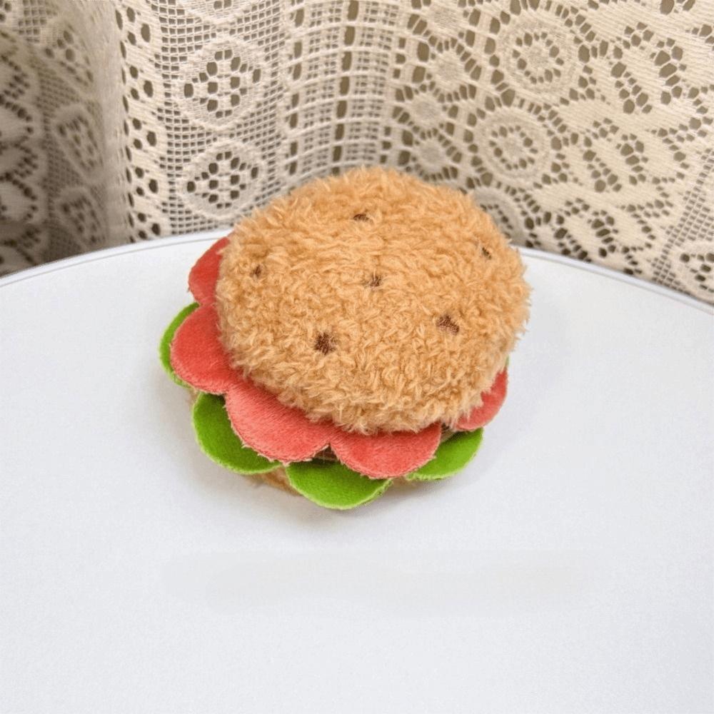 2pcs Kawaii Design Simulation Food Plush Keychain Plush Material Cake Keyring Bag Accessories