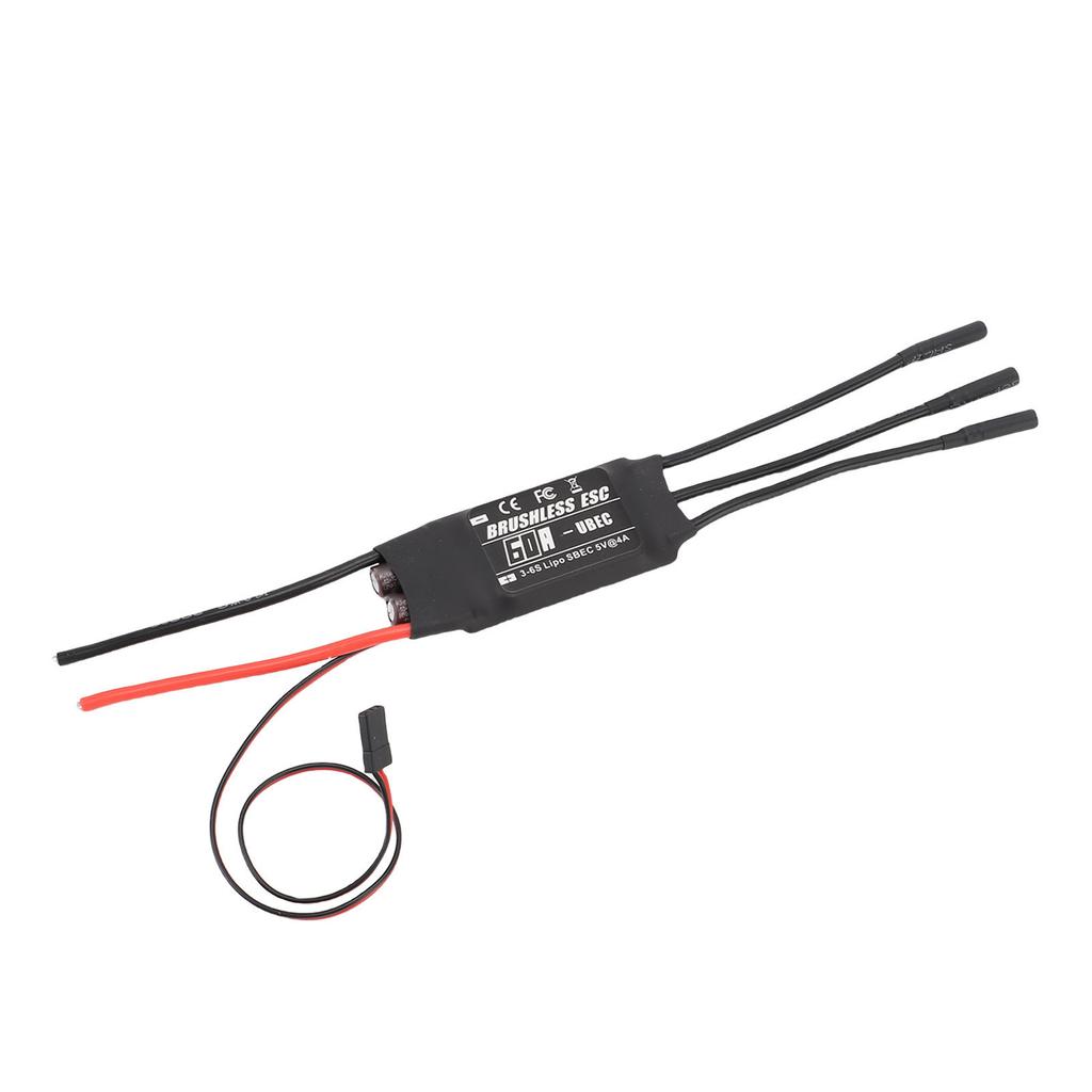 Бесколлекторный регулятор скорости 60A для 3-6S LiPo аккумулятора, регулятор скорости для бесколлекторного двигателя RC, для самостоятельной сборки RC самолетов, дронов, вертолетов