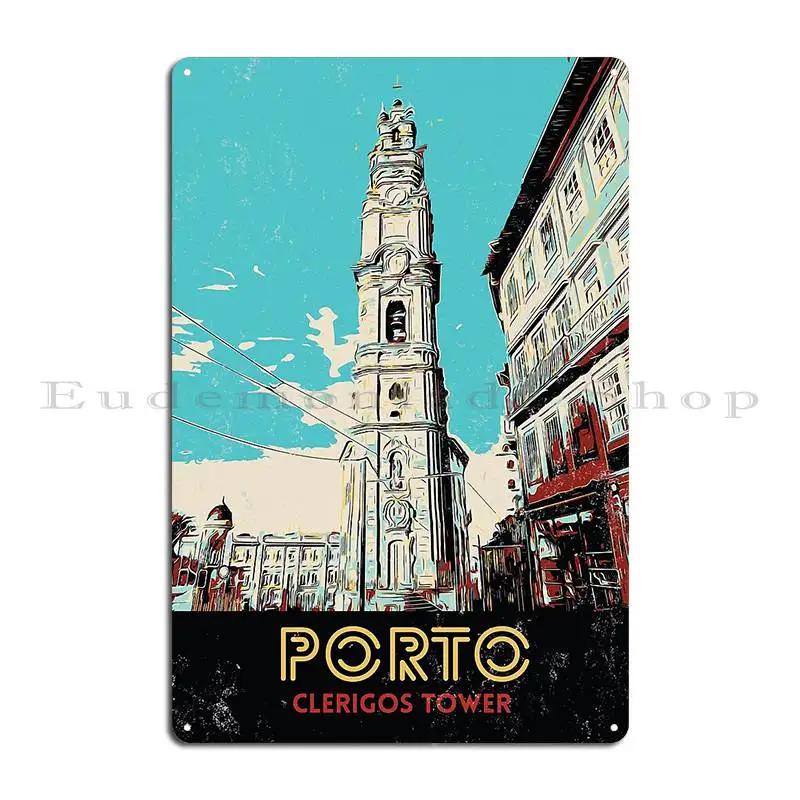 Porto Iconic Views D Luis Bridge Illustration PORTO PORTUGAL Metal Plaque Design Wall Mural Design Custom Pub Tin Sign Poster