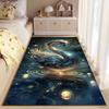 Mystical Glowing Swan Design suitable as a non-slip mat for the living room or bedroom sofa