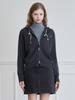 Худи на молнии Le Studio Silhouette Knit_Угольный