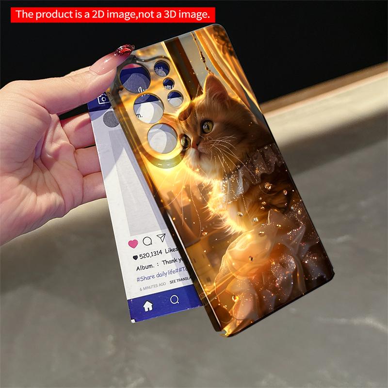 2DFlat Samsung phone case Golden Sunset Cat in Royal Dress Applicable to Galaxy S23 S24 S25ULTRA S26 A12 A14 A15 A16 A54 A55