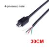 0,3 м 1 м Micro USB 2.0 тип A Мужской Женский Джек DIY Удлинитель Ремонтный Кабель 2/4 Контактный Сердечник Провода Данные Зарядное Устройство Шнур Питания Разъем