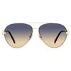 Omega Women S Pilot SunglaSSeS Om0031h 32w Gold Blue 61mm 32w