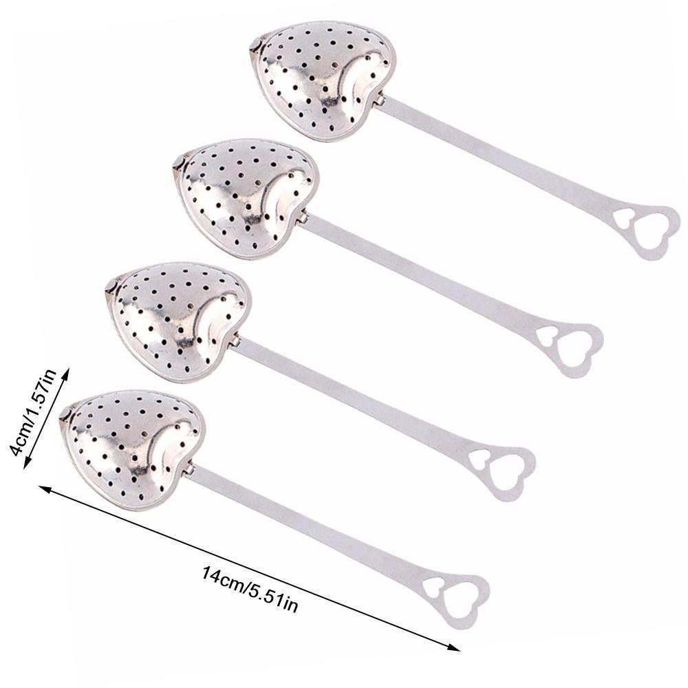 4pcs set Heart Shape Design Tea Infuser Spoon Stainless Steel Mesh Filter Tea Ball For Seasonings