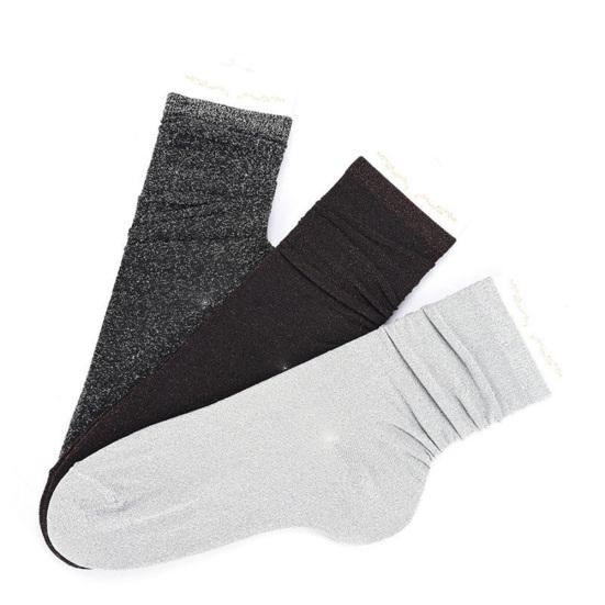 Модные женские блестящие носки, осенне-зимние однотонные повседневные носки, подарок