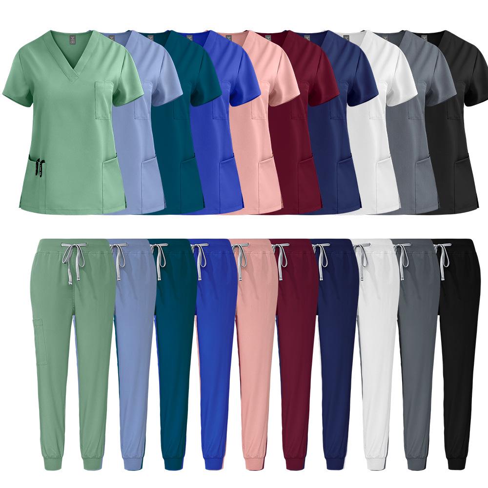 Unisex Quick-Dry Stretch Scrub Suit - Short Sleeve for Medical Professionals