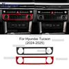 Real Soft Carbon Fiber Sticker Car Central Control AC CD Frame For Hyundai Tucson NX4 2024-2025 LHD RHD Interior Accessories