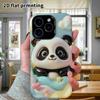 Phone Case: 2D flat design suitable for iPhone 18 17 16 15 14 13 Pro protective case, giant panda, perfect Christmas and Halloween holiday gift