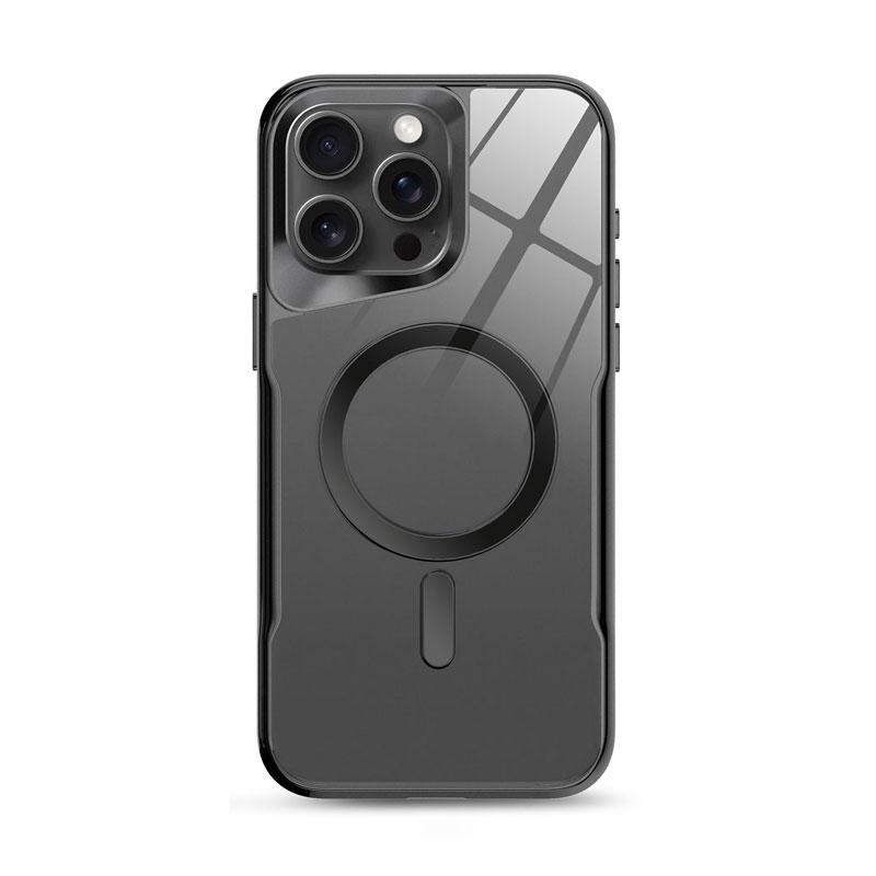 Роскошный гальванизированный магнитный чехол TPU с мягкой рамкой для iPhone 11 12 13 14 15 16 Pro Max, ударопрочный чехол, акриловая прозрачная задняя крышка
