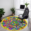 1pc Mandala Psychedelic Office Round Rug, Non-slip, Soft and Durable Office Rug for Interior Decoration, Perfect for Office, Beautiful Decoration yy26
