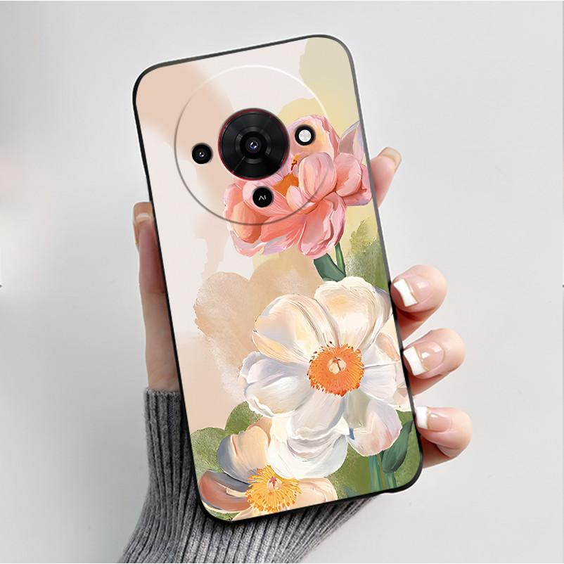 Printing Pattern Case For ZTE Blade A76 5G Capa Z2469N Cute Flower Cartoon Casing Fundas Soft Silicone Black Shell Cover Coque