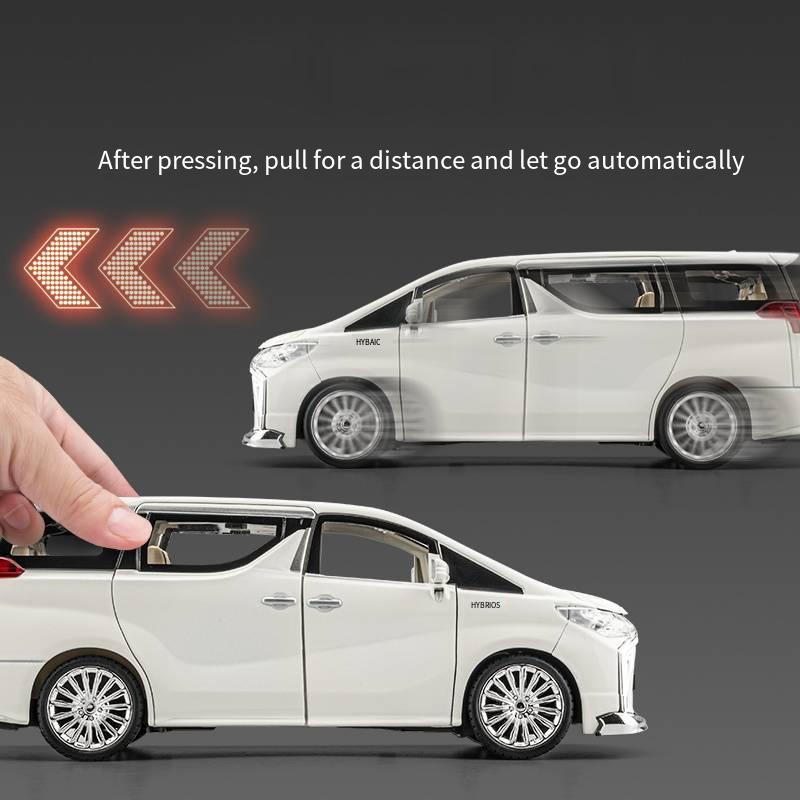 Ksgzm1 Большая 1/24 Модель Игрушечного Автомобиля Toyota ALPHARD Сплав Литье под Давлением Имитация Звука Света 6 Дверей Открываются Игрушечное Транспортное Средство Подарок для Детей Стильный Col