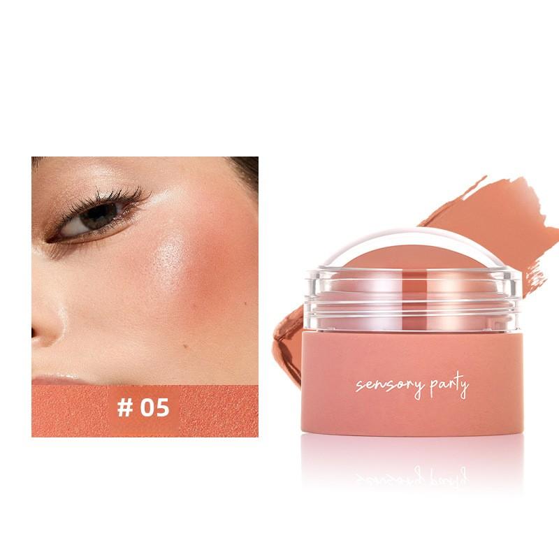 Sensory Party Cream Blush, Shimmer Peachy Orange Blush Stick for a Natural, Dewy Look Long-Lasting, Blendable Cheek Color In 6 Shades