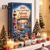Holiday Room Decor Tiny Coastal Village Advent Calendar, 24 Day Christmas Countdown Travel Companion Toy Decoration, Acrylic Ornament for Kids
