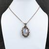 Подвеска Rainbow Moonstone, медная проволочная обертка, подвеска из драгоценного камня, ручная работа, медные украшения, подарок для мамы, изящная подвеска, проволочная обертка, ювелирные изделия