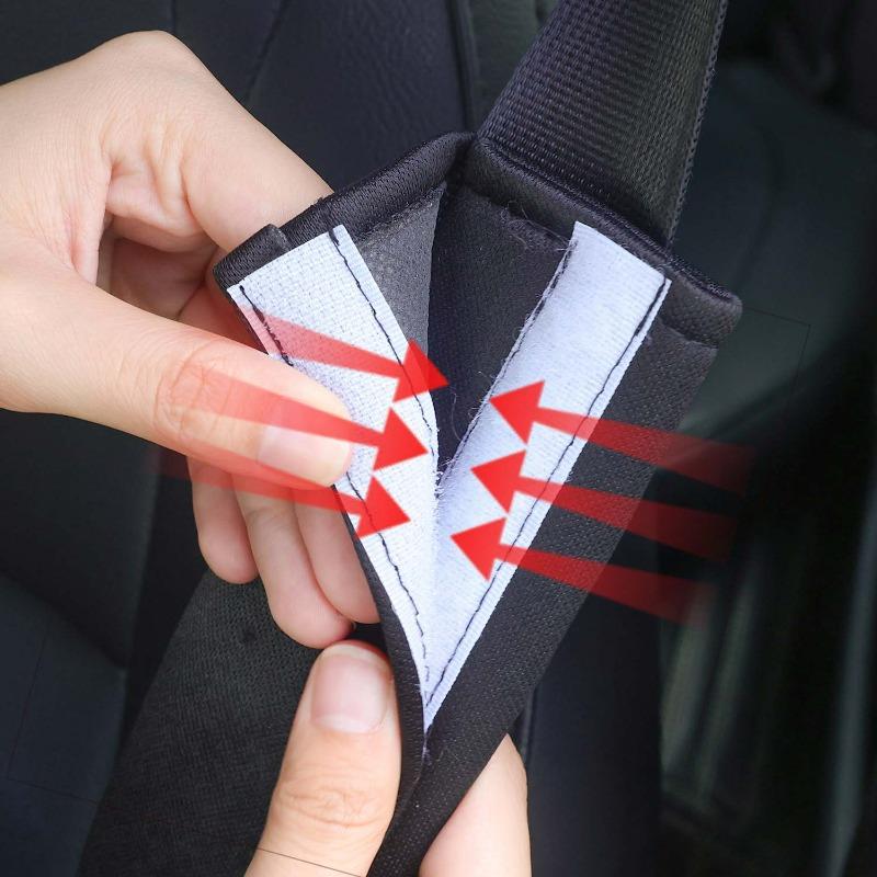 Car Seat Belt Shoulder Pads for Enhanced Driving Experience with Embroidered Heart Seat Belt Protector Pad Interior Decoration