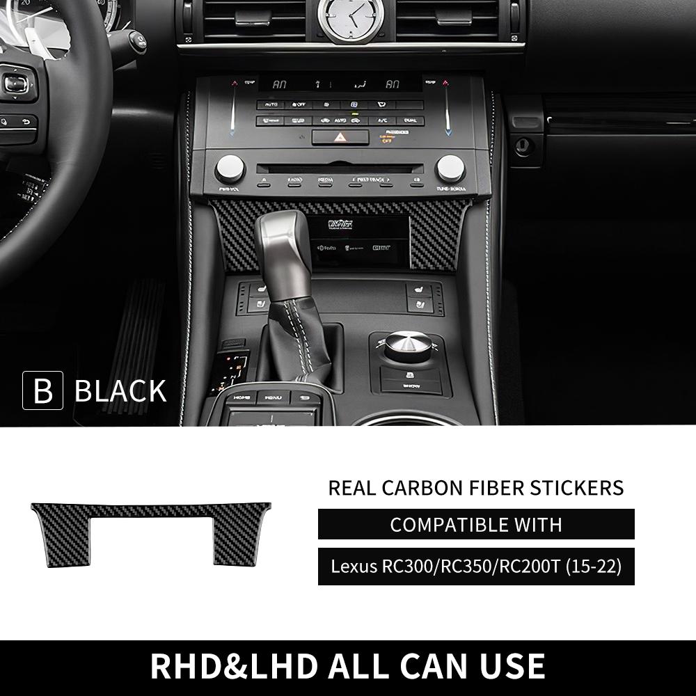 Real Soft Carbon Fiber Sticker For Lexus RC300 RC350 RC200T 2015 2016 2017 2018 2019 2020 2021 2022 Center Console Interior Trim