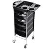 Hair Salon Instrument Storage Cart Adjustable Height Trolley Beauty Tools with 5 Drawers