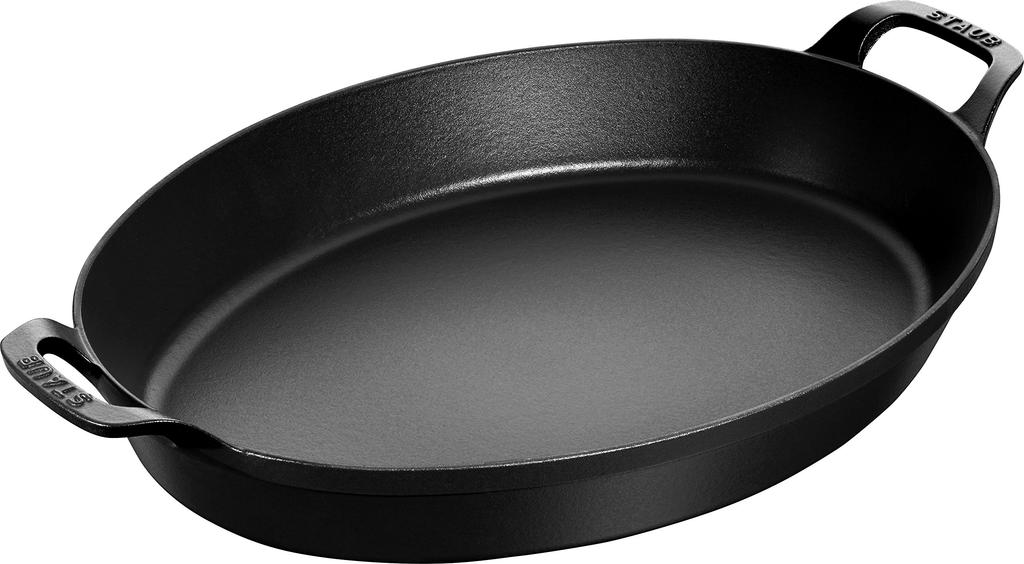 staub Dish 40508-283 Oval Stackable Dish Black 14.