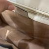 [Pre-Owned] Sylvie Gold Buckle Striped Web Satin Bow Wide Shoulder Strap Leather Handbag - Very Good #ASN151