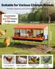 Chicken Nesting Boxes, 4 Compartments, with Support Legs, Easy Egg Collection, Galvanized Steel and High-Strength Plastic, Roll Away Nesting Boxes for