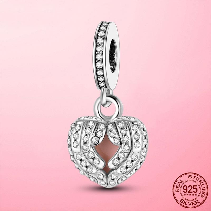 Горячая подвеска в виде сердца в виде компаса, подвеска в виде бусины, серебряная подвеска 925 пробы, оригинальный браслет MULA, сделай сам для изготовления ювелирных изделий