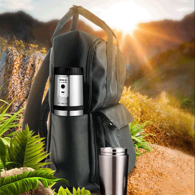 Portable Coffee Maker For Car Multifunctional Mini Espresso Machine Electric Coffees Grinder USB Charging Stainless Steel