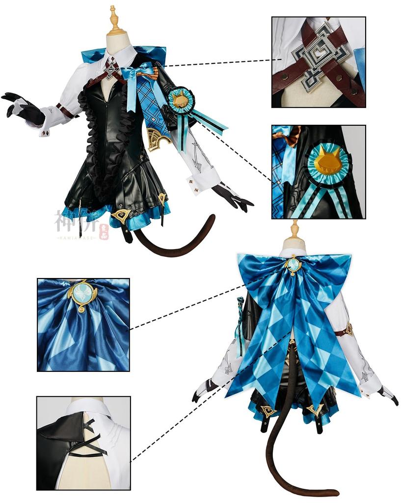 Lynette Cosplay with Genshin Impact Cosplay Full Costume for School Genshin Lynette Cosplay with [Excellent Product] Wig, Lynette's Assistant,