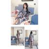 Home Ice Silk Pajamas Female Spring and Autumn Crane Long Sleeve Casual Comfortable Long Sleeve Cardigan Large Size 200 Catties Can Wear Pajamas Set