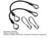 2Pcs Gym Extension Cable Set Stainless Steel Carabiner Fitness Rope Attachments for Home Gym Replacement Cables for LAT/Tricep Pull