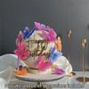 Новая флажок-топпер на день рождения для детей, для подарка на Baby Shower, золотой акриловый, топперы 'С Днем Рождения', топпер для торта, принадлежности для выпечки