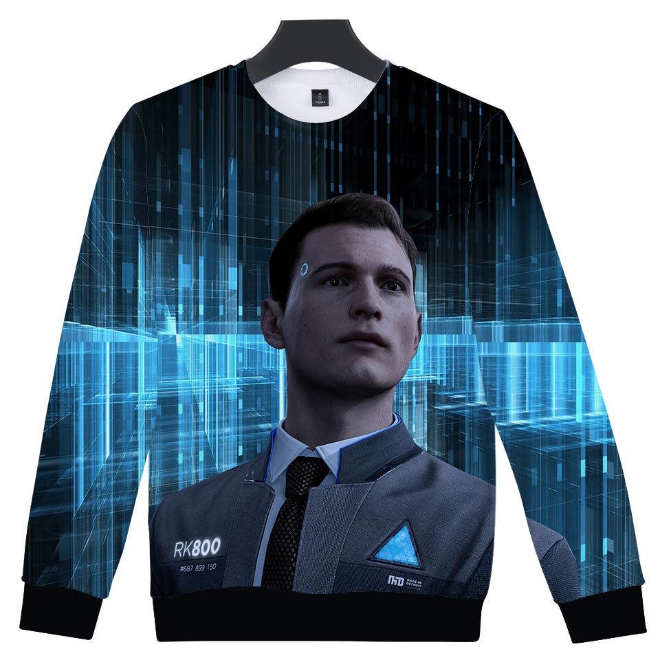 Высококачественный Худи-Свитер Косплей Коннора из Detroit Become Human 3D Печать Костюм