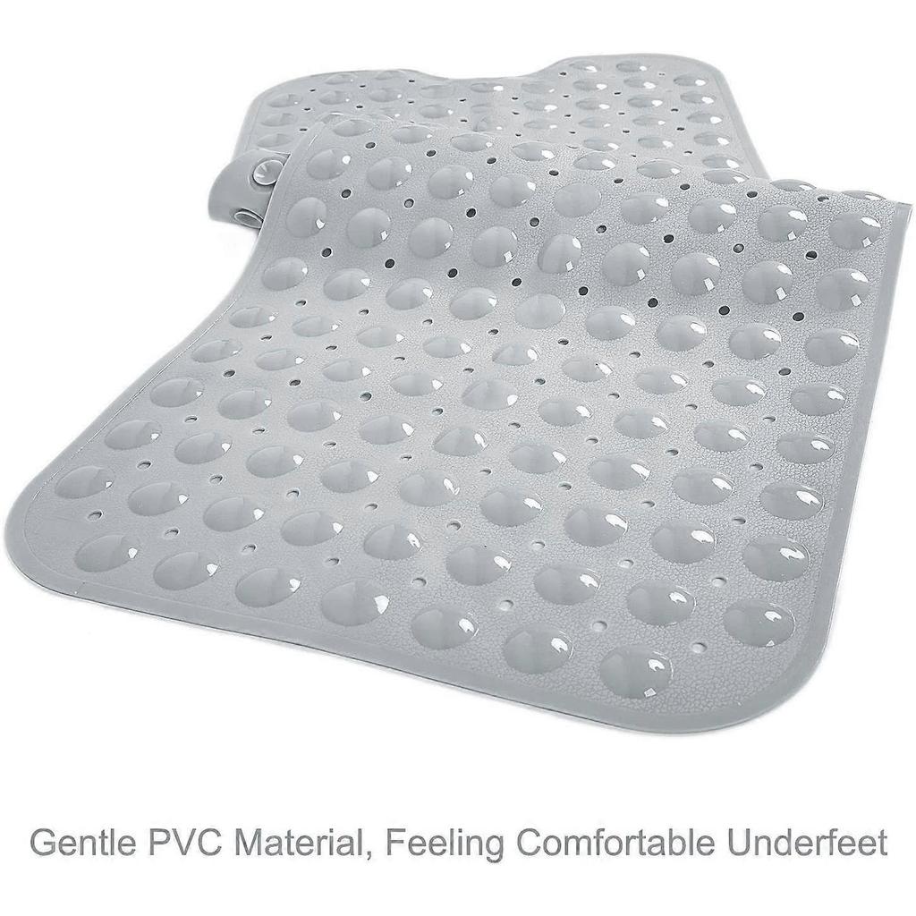 Bathtub Mats for Shower Tub Extra Long Non-Slip Bath Mat, 39 x 16 Inch Shower Mat with Drain Holes
